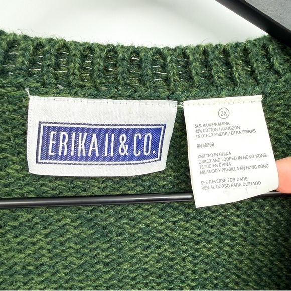 Vintage Erika II & Co. Nordic Fair Isle Zip Up Knit Vest 2X - Picture 7 of 8